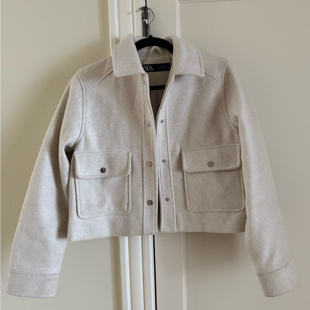 Zara Cream Utility Jacket